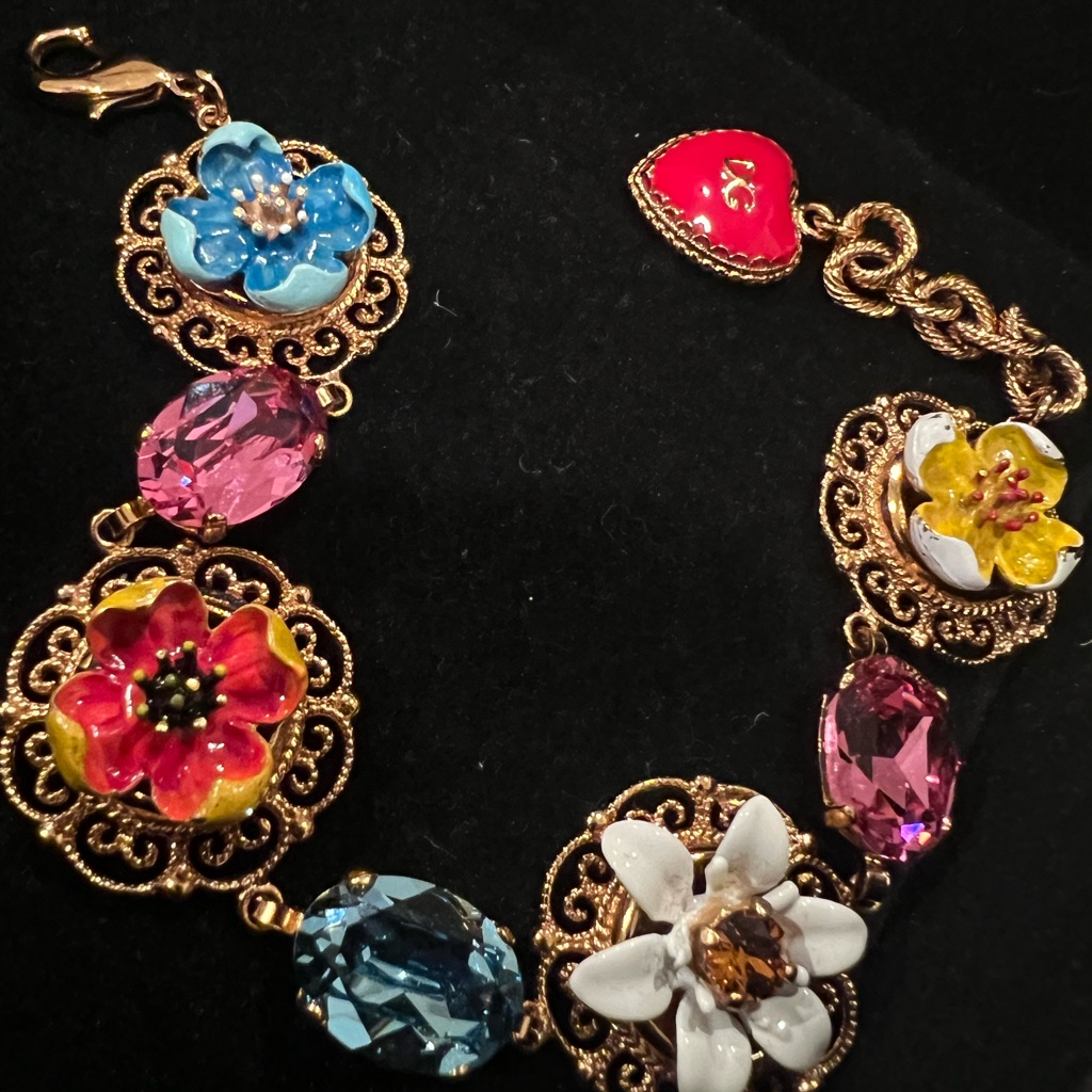 Dolce Gabbana Red And Blue Floral Bracelet 325$
